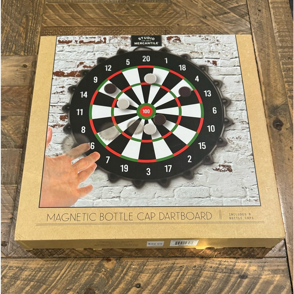 Studio Mercantile Magnetic Bottle Cap Dartboard Game, Indoor Game
